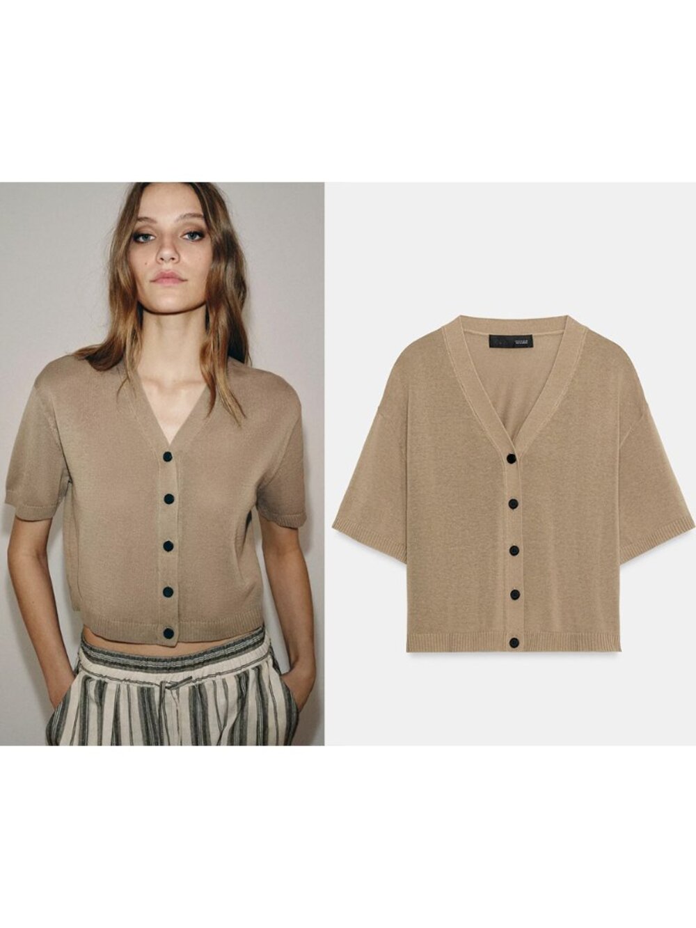 NEW ZARA short sleeve knit cardigan 9598